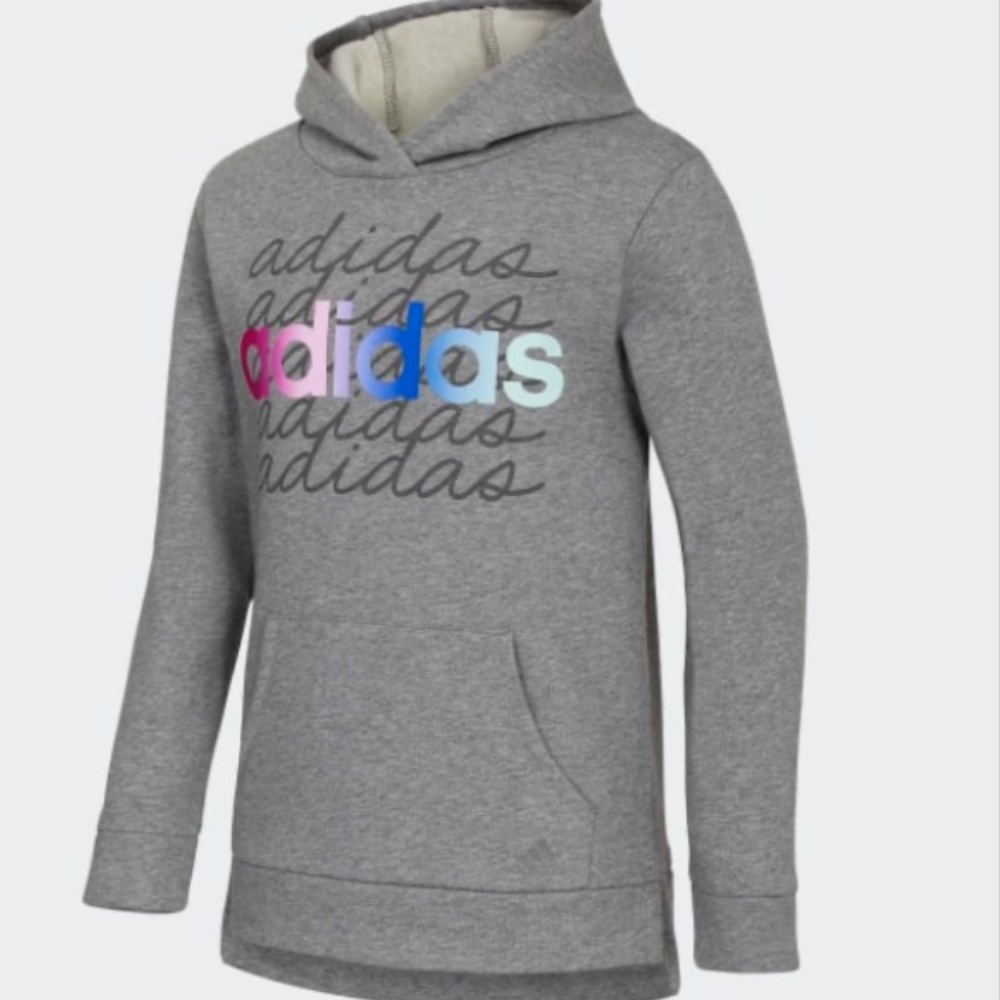 NWT Adidas Fleece Cotton Hooded Pullover/Cotton Fleece Jogger - Grey/purple